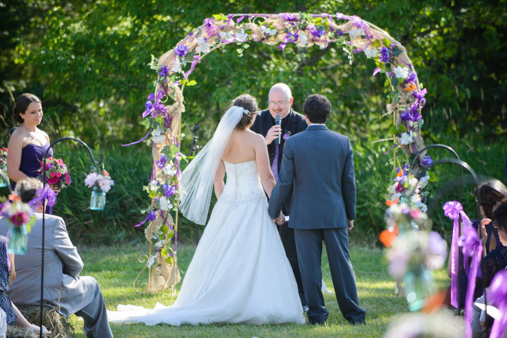 Ceremony - Bride and Bridesmaids  - Warba, Minnesota Wedding